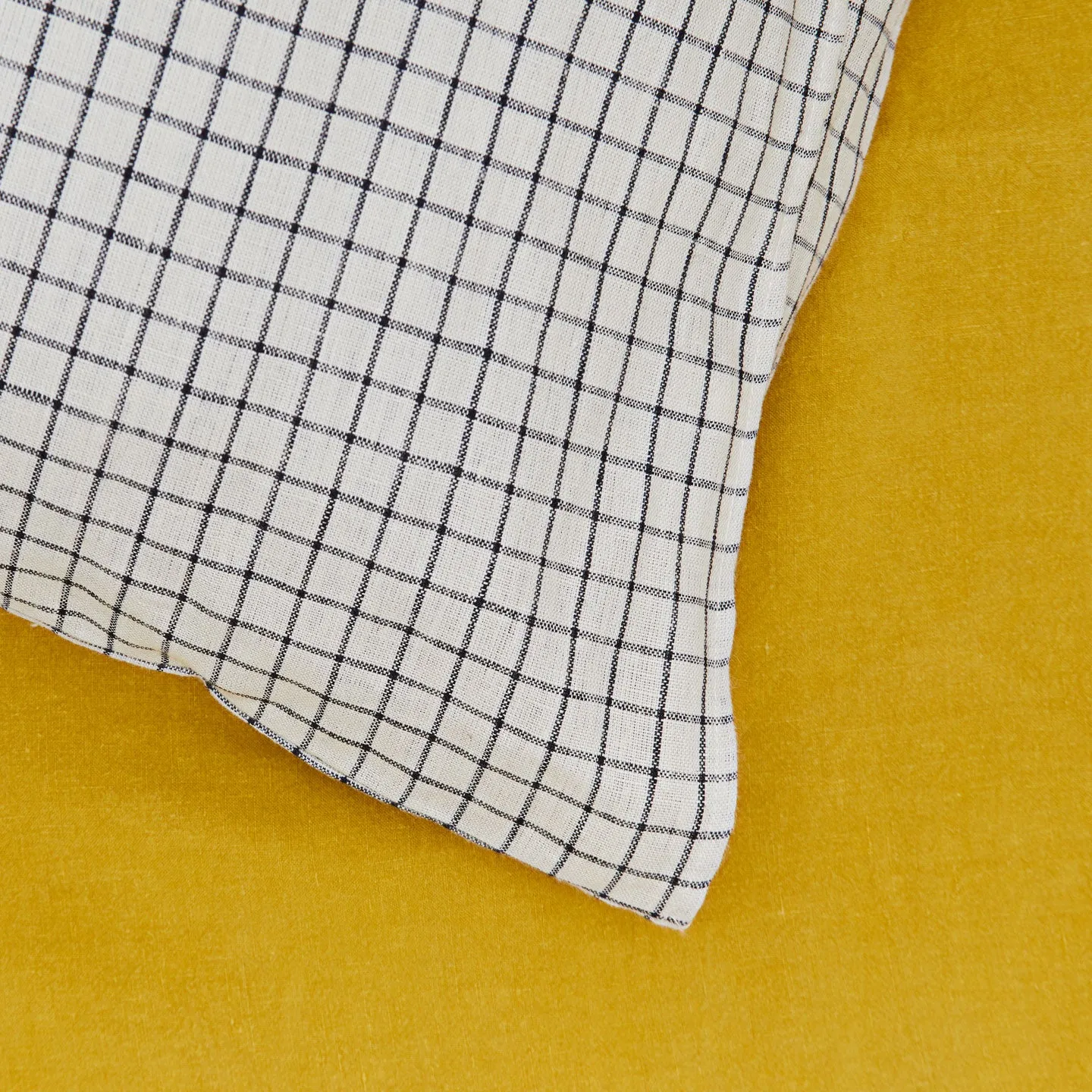 Checked Linen Pillowcase