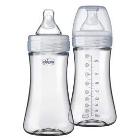 Chicco Duo 9oz. Hybrid Baby Bottle with Invinci-Glass Inside/Plastic Outside 2-Pack