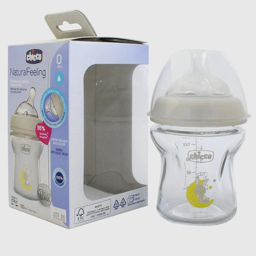 Chicco Natural feeling Glass Bottle Bunny 150ml