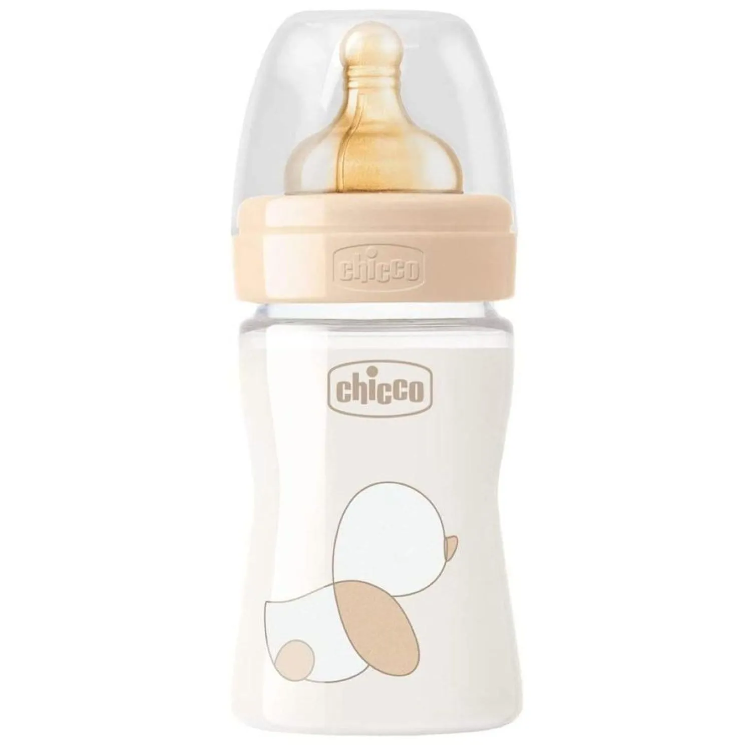 CHICCO ORIGINAL TOUCH GLASS BOTTLE 150ML SLOW FLOW 0M  LATEX NEUTRAL