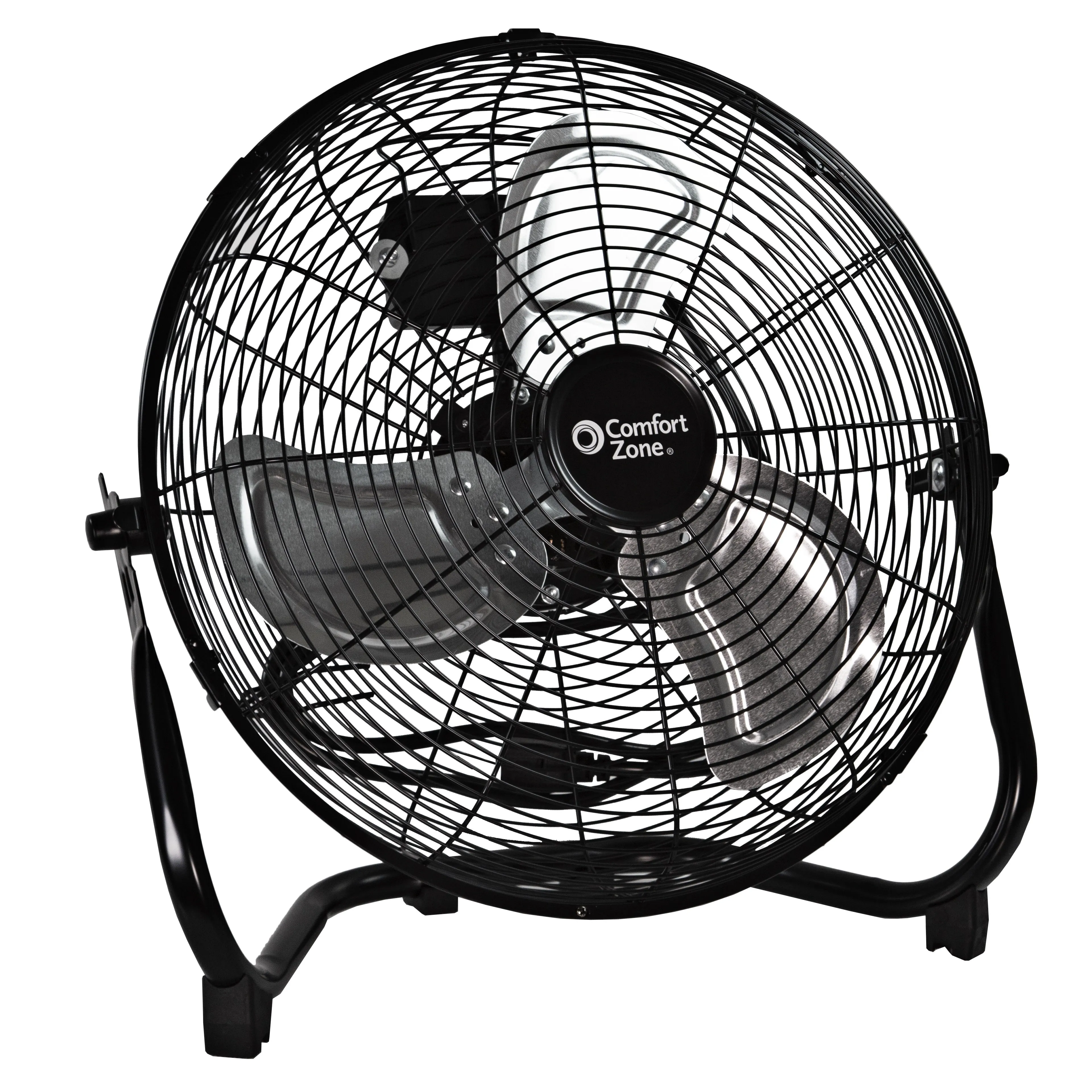 Comfort Zone 14" High-Velocity 3-Speed Floor Fan in Black