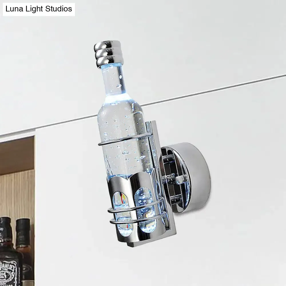 Contemporary Crystal Wall Lamp with Bottle Shape in Multi Color Light – Ideal for Bars and Cafes