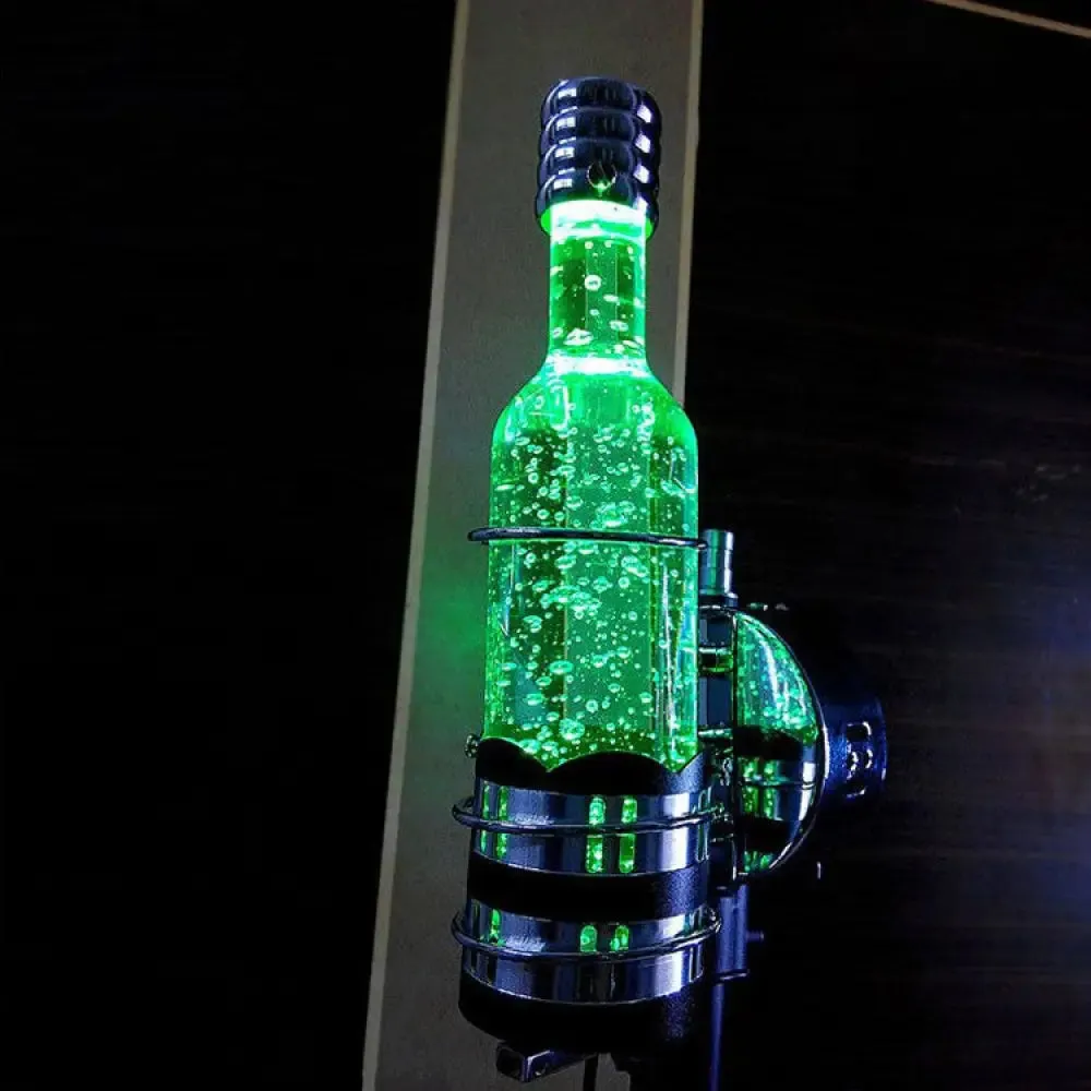 Contemporary Crystal Wall Lamp with Bottle Shape in Multi Color Light – Ideal for Bars and Cafes