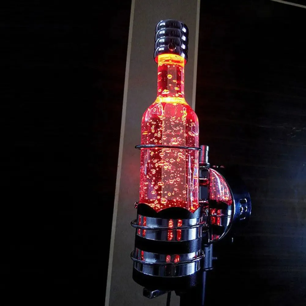 Contemporary Crystal Wall Lamp with Bottle Shape in Multi Color Light – Ideal for Bars and Cafes