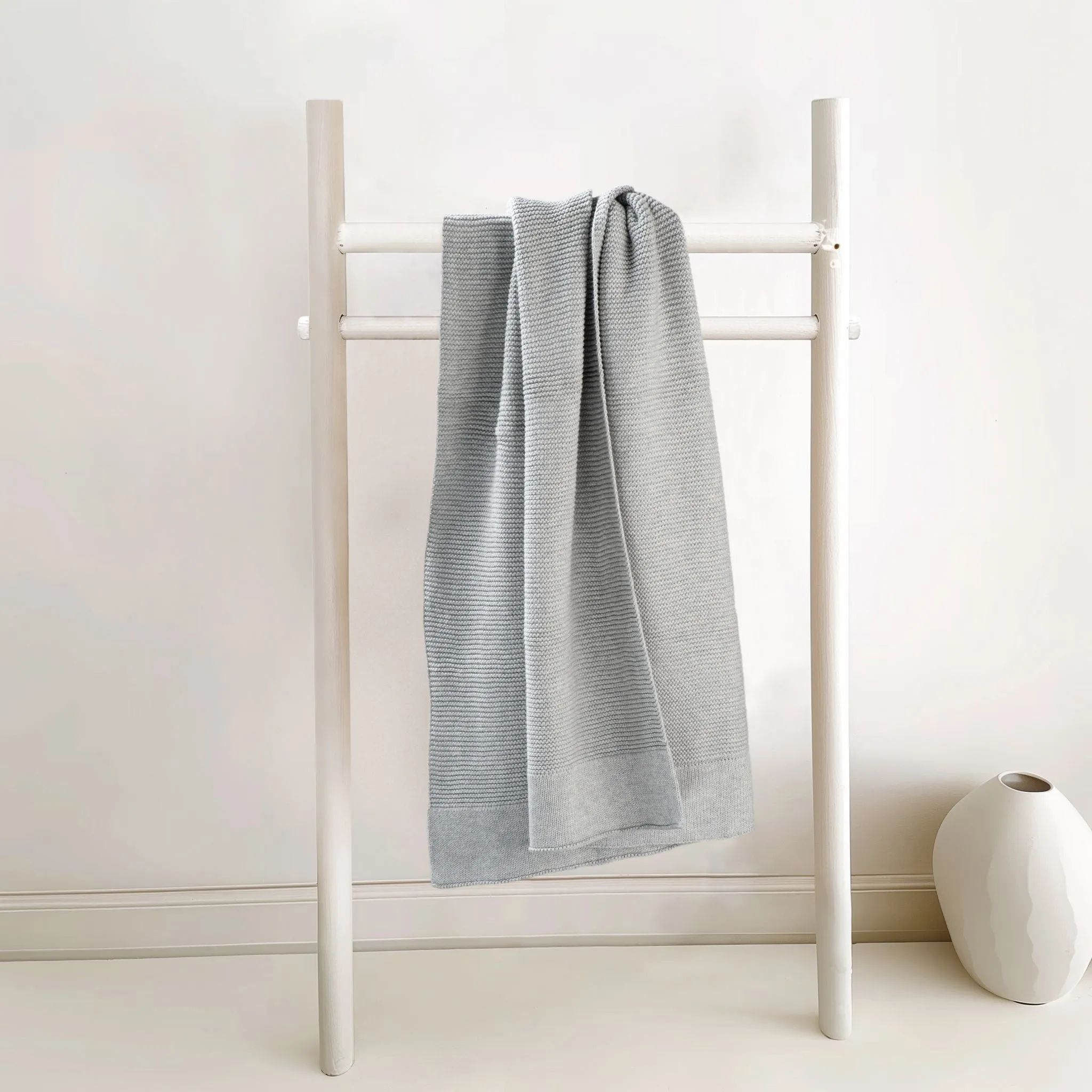 Cotton Classic Knit Baby Blanket | Dove Grey