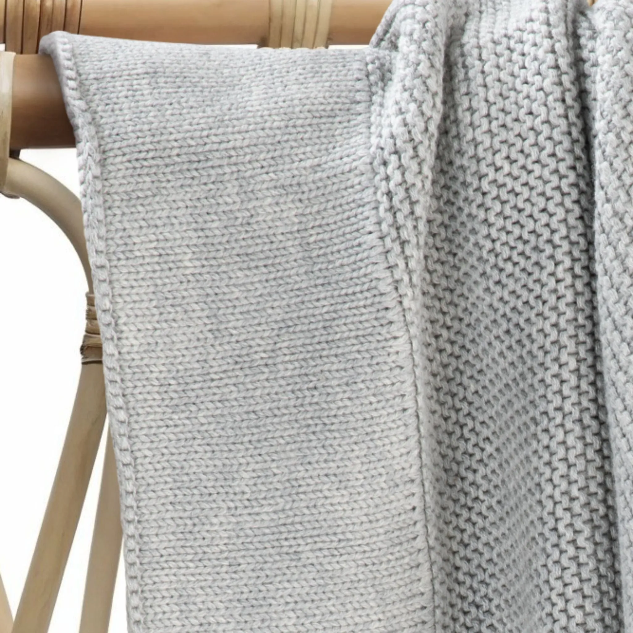 Cotton Classic Knit Baby Blanket | Dove Grey