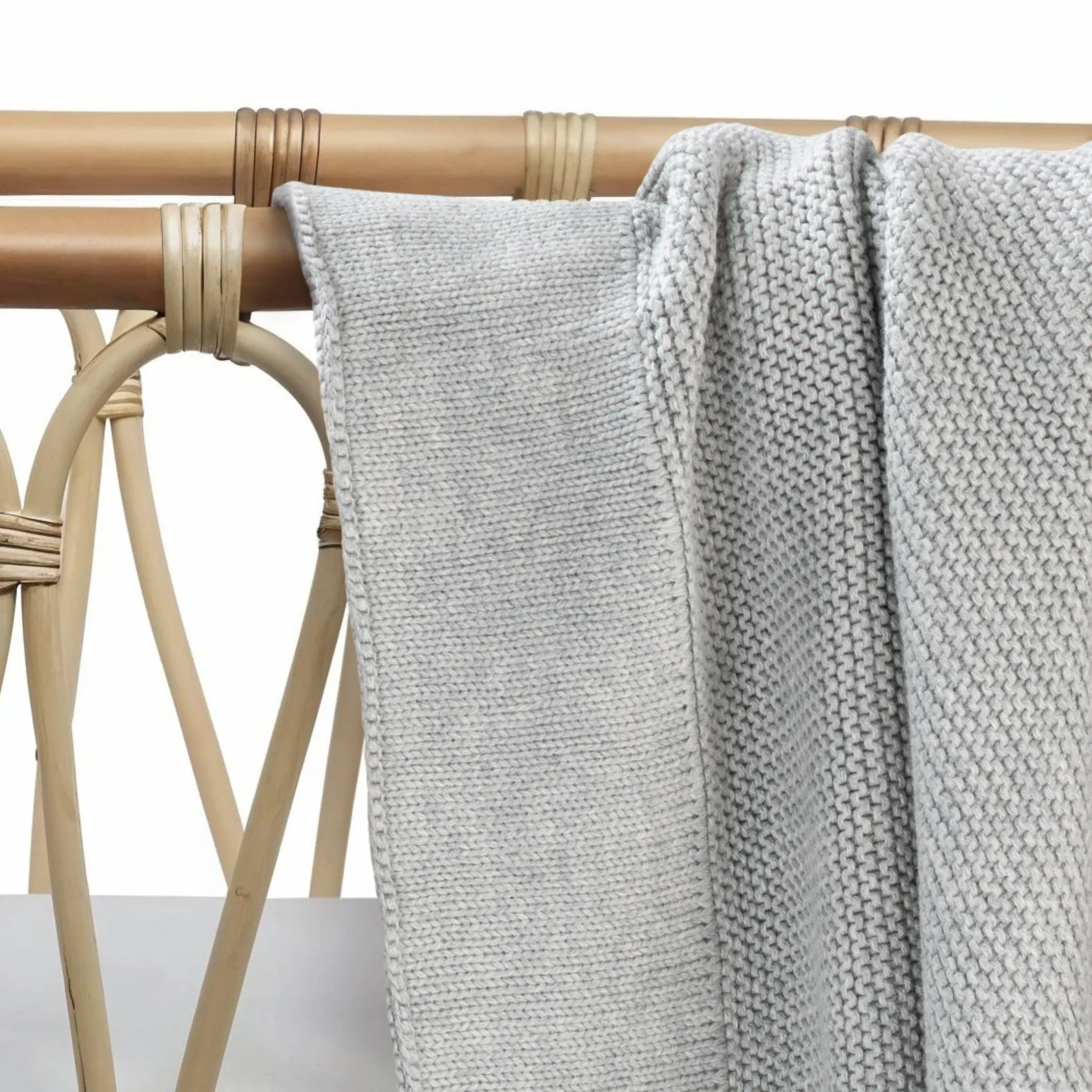 Cotton Classic Knit Baby Blanket | Dove Grey