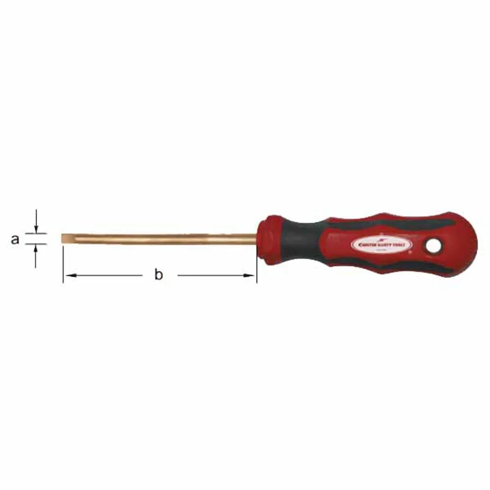 CS Unitec Ex801-10B Copper Beryllium Non-Sparking, Non-Magnetic, Corrosion Resistant Flat Head Screwdriver 3/8" (10 mm)