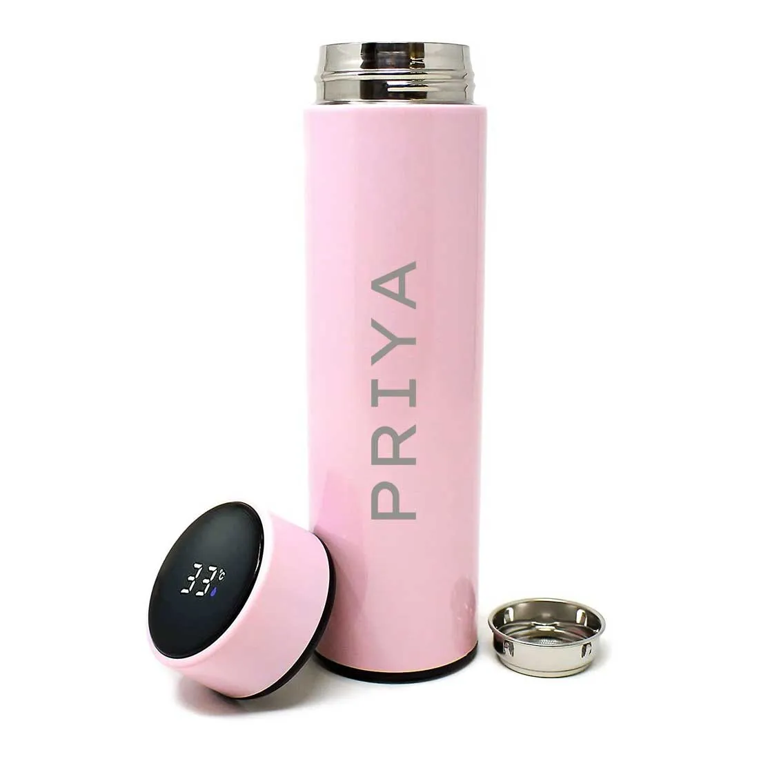 Custom Engraved Temperature Steel Bottle With Led Display for Tea Thermos - Add Name