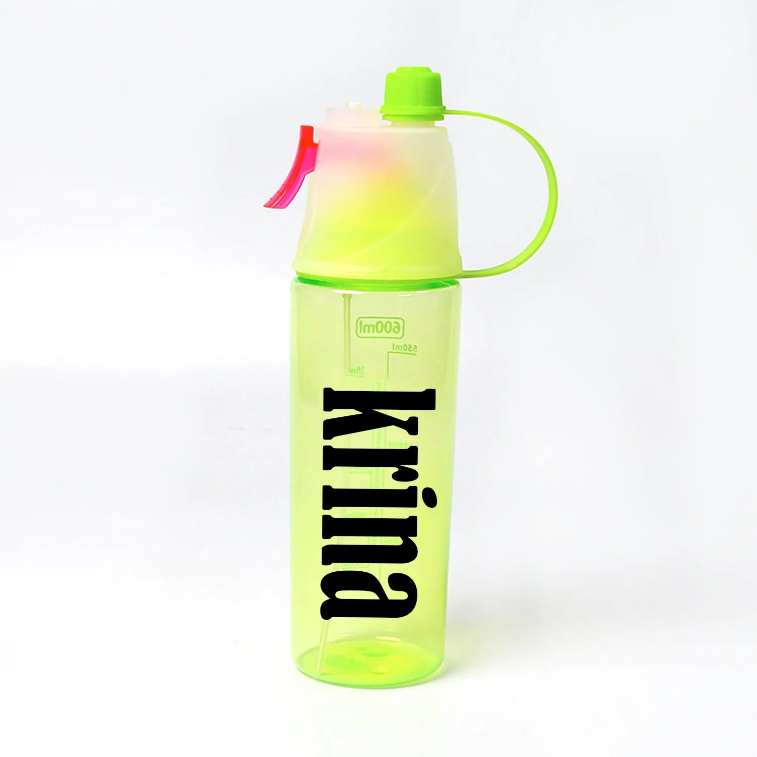 Customize Spray Water Bottle for Drinking Sports Water Bottle Cycling BPA Free 600ml for Gym Cycling Running Yoga Climbing Hiking Mountaineering