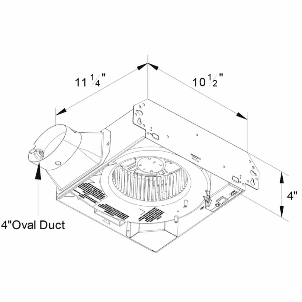 Delta BreezSlim Adjustable 50-80-110 CFM Bathroom Exhaust Fan With Dimmable LED Light