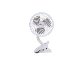 Deluxe Caged Clip on Fan - White