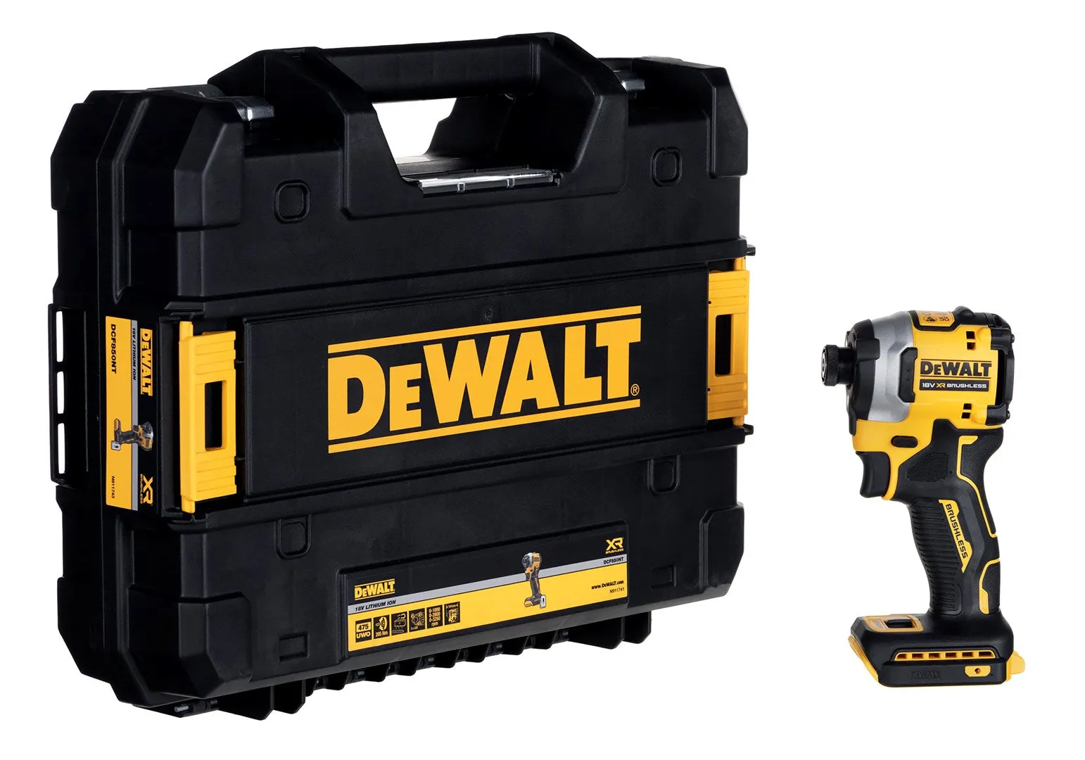 Dewalt Dcf850nt-Xj Power Screwdriver/Impact Driver 1/4" 18V Black, Yellow