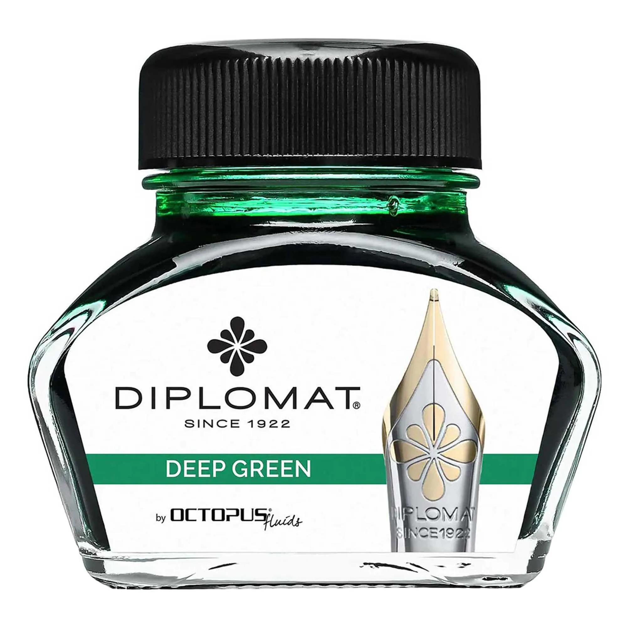 Diplomat Ink Bottle - Octopus Smooth for Fountain Pen, Deep Green, 30ml | D41001013