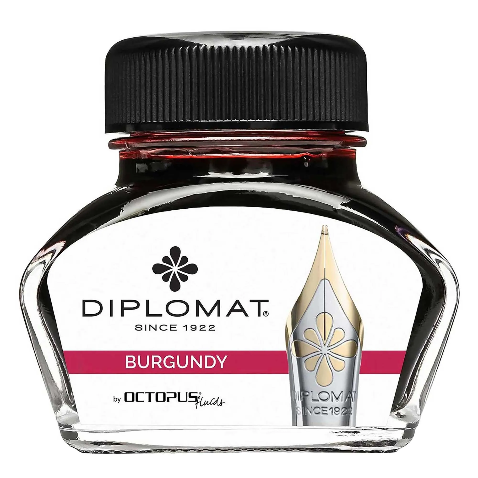 Diplomat Ink Bottle - Octopus Very Smooth for Fountain Pen, Burgundy, 30ml | D41001007