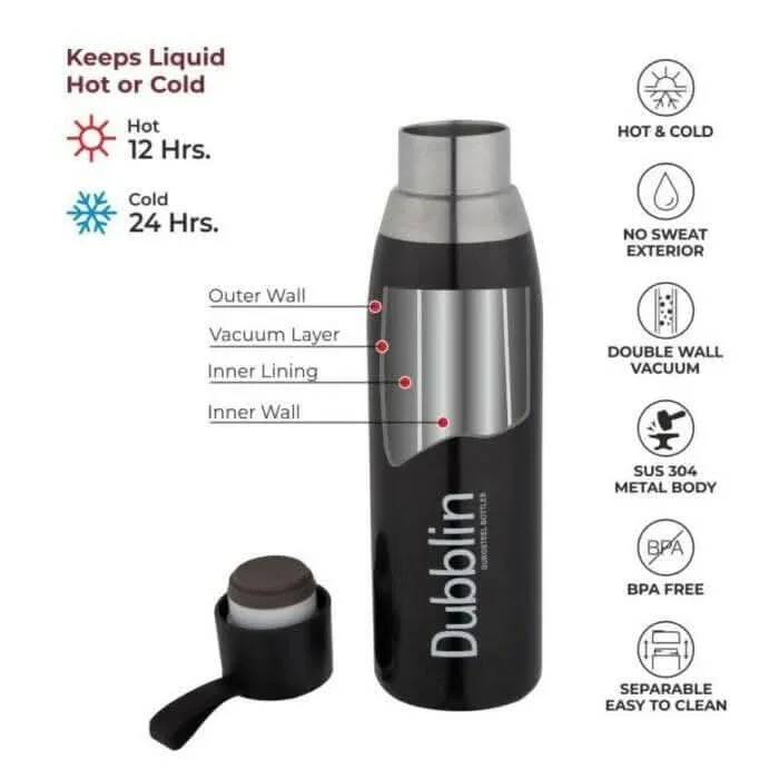 Dubblin Dolphin Premium Stainless Steel Water Bottle (750 ml)