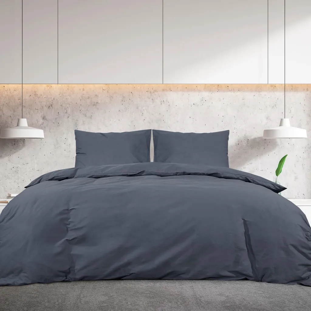 Duvet Cover Set Anthracite 135x200 cm Light-weight Microfiber