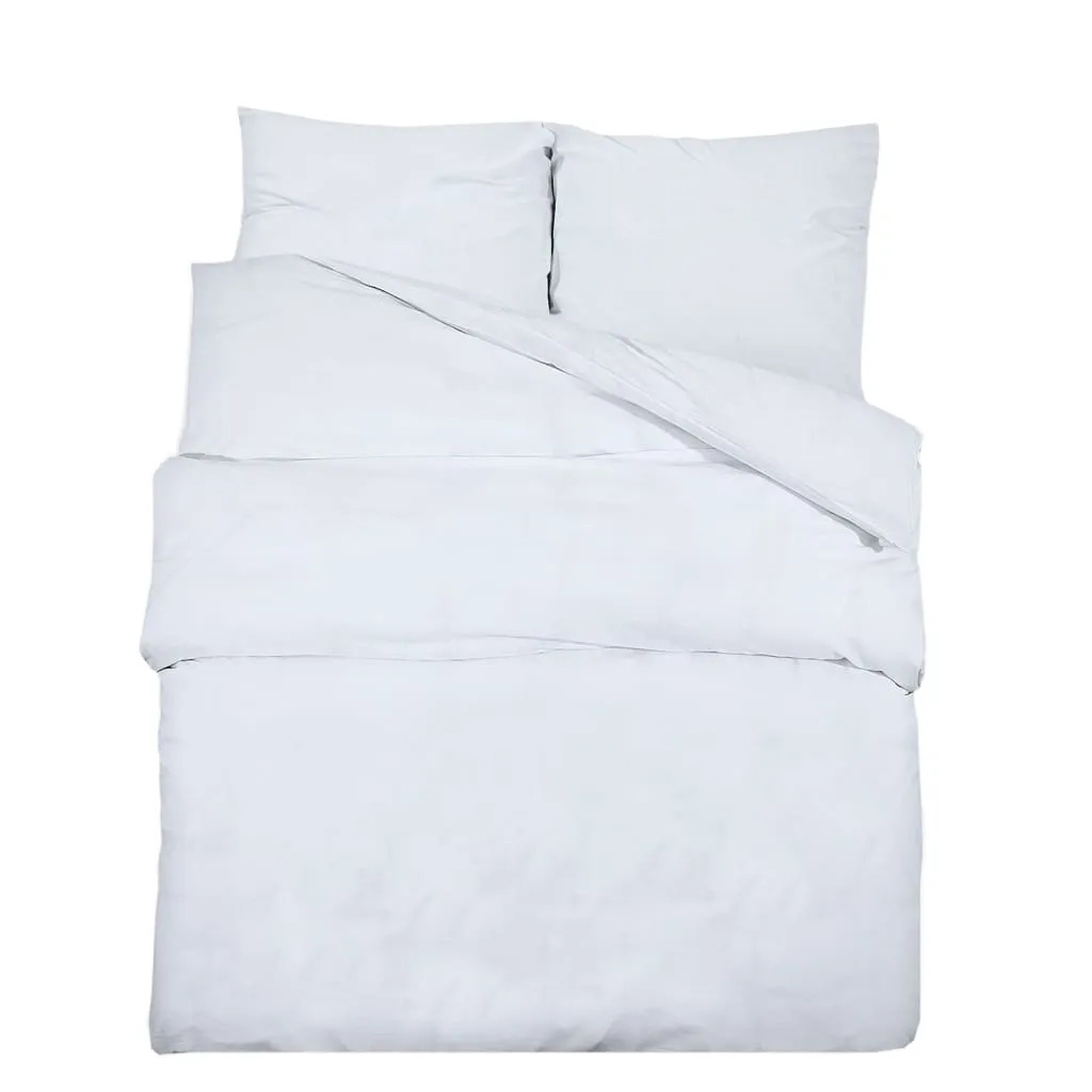 Duvet Cover Set White 240x220 cm Light-weight Microfiber