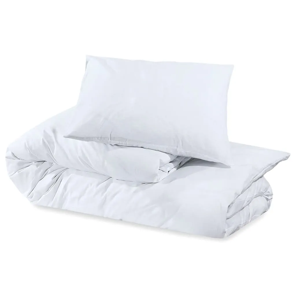 Duvet Cover Set White 240x220 cm Light-weight Microfiber