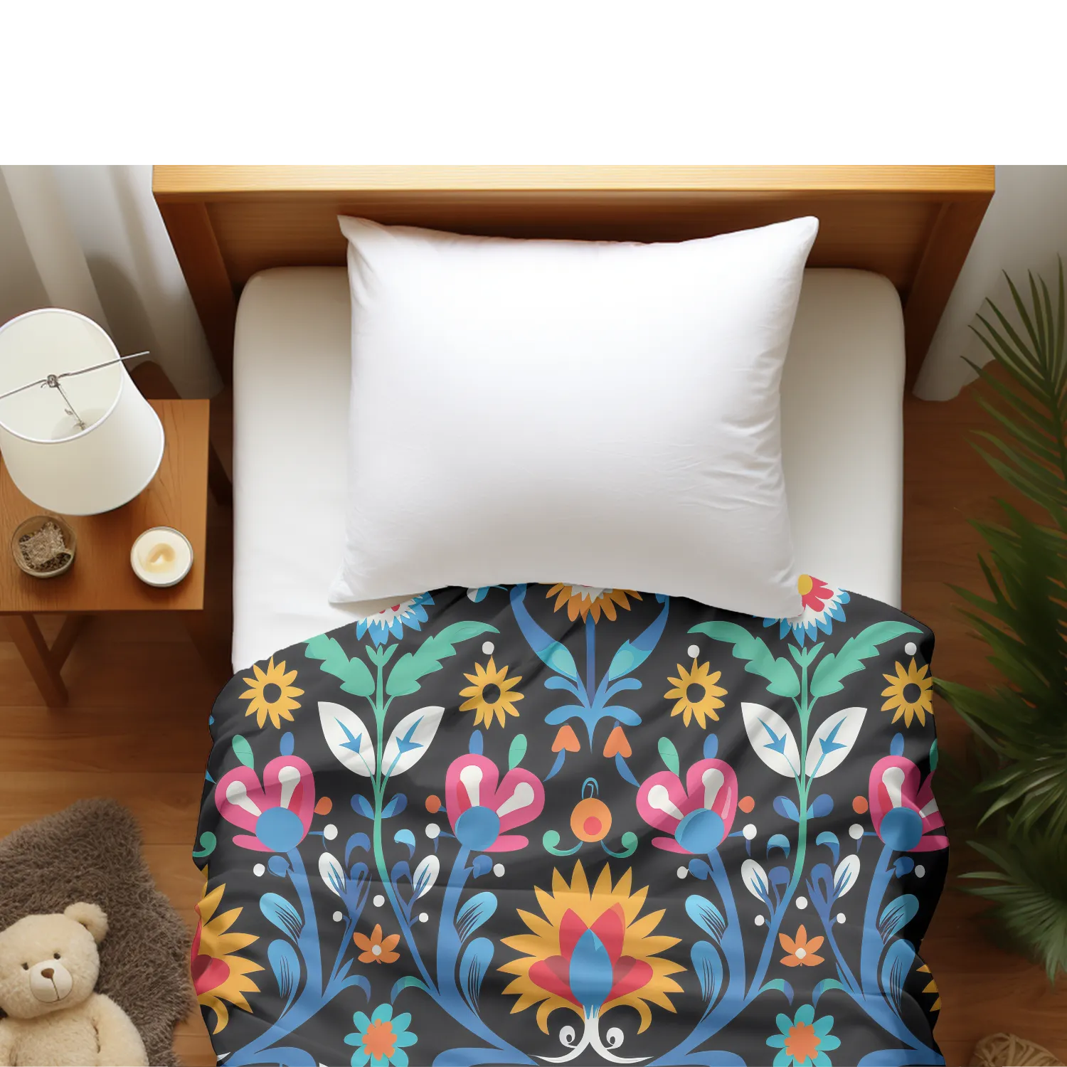 Duvet cover with matching Pillow cases | Luxury Bedding set | Twin, Queen, King Sizes | Mexican Folk Art