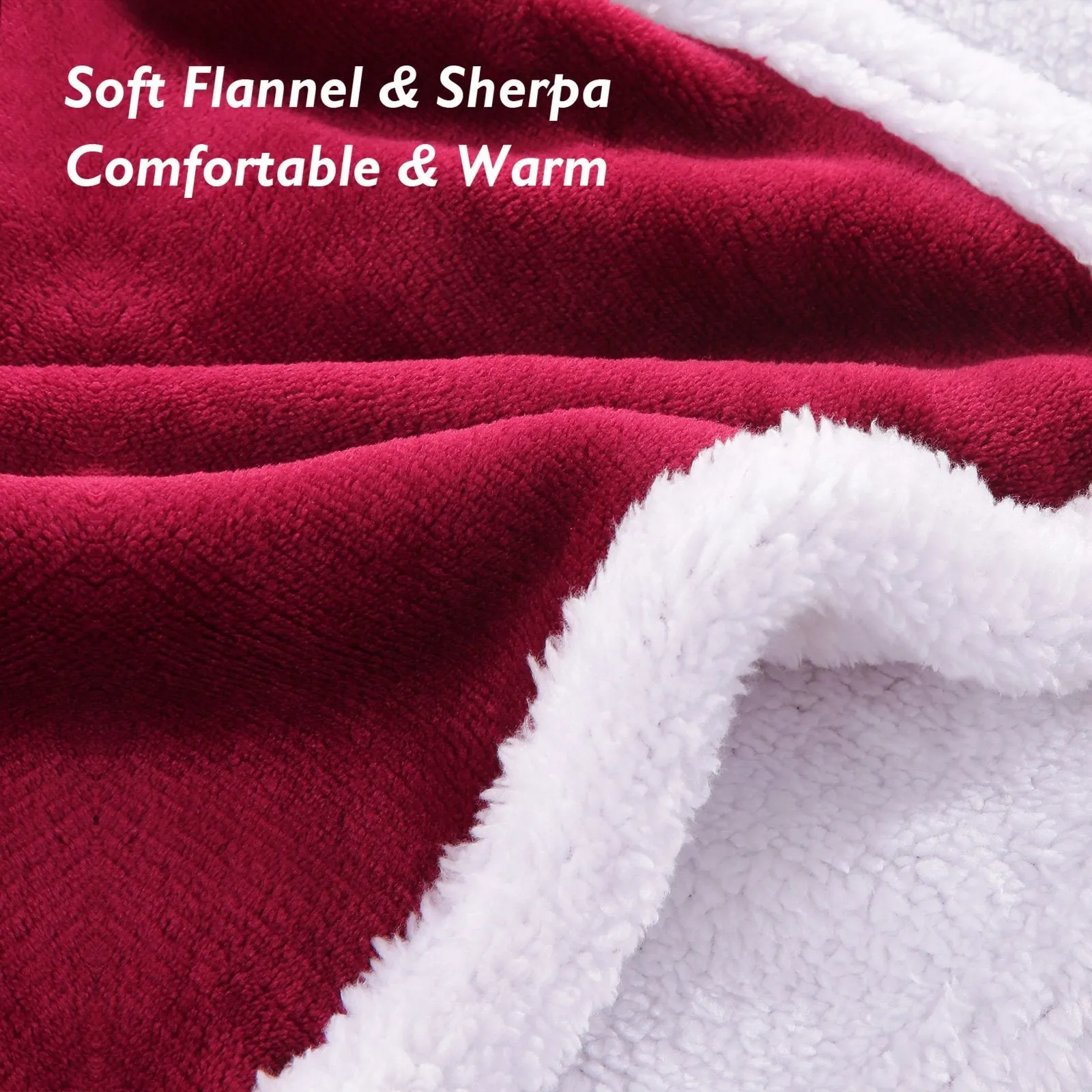 Electric Blanket Heated Throw Flannel & Sherpa Fast Heating Blanket 50" x 60", ETL Certification with 4 Heating Levels & 3 Hours Auto-Off Timing Settings, Home Use & Machine Washable