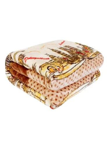 ELSTONE Home Cloudy Super Soft Fabric Floral Printed HeavyDuty Luxury Ultra 2 Ply Double Blanket for Winters with English Colors & Stylish Bag Packing Color#1