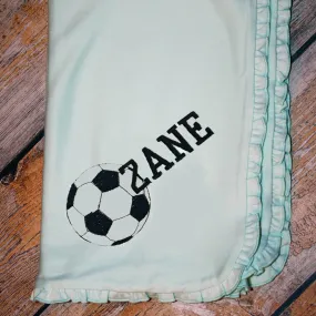 Embroidered Sports Ball & Name Baby Blanket