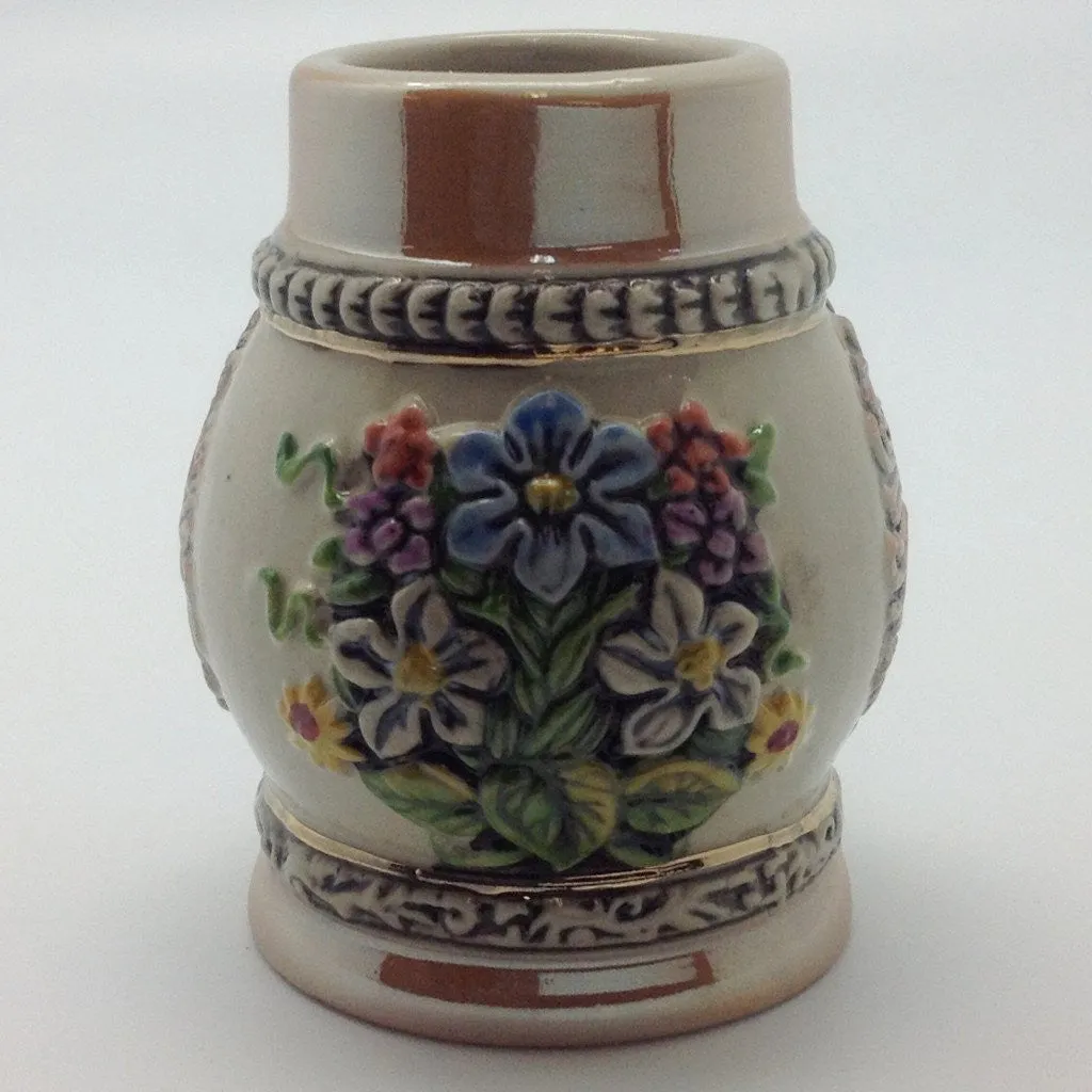 Engraved Beer Stein: Alpine Flowers Shot