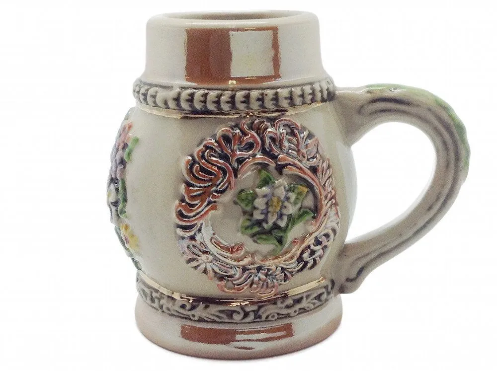 Engraved Beer Stein: Alpine Flowers Shot