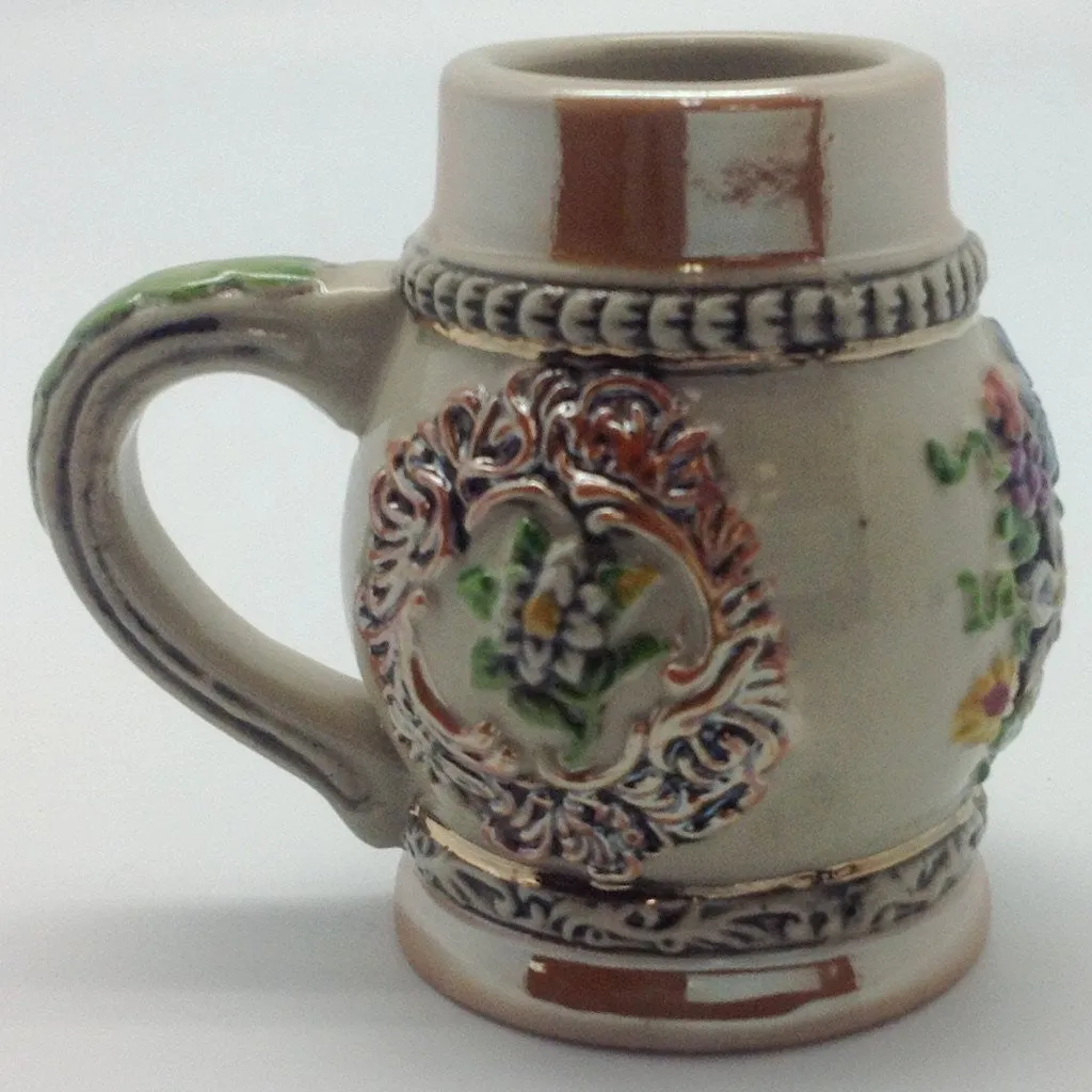 Engraved Beer Stein: Alpine Flowers Shot