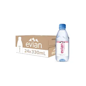 EVIAN NATURAL MINERAL WATER, 330ML (Pack of 24 Bottle)