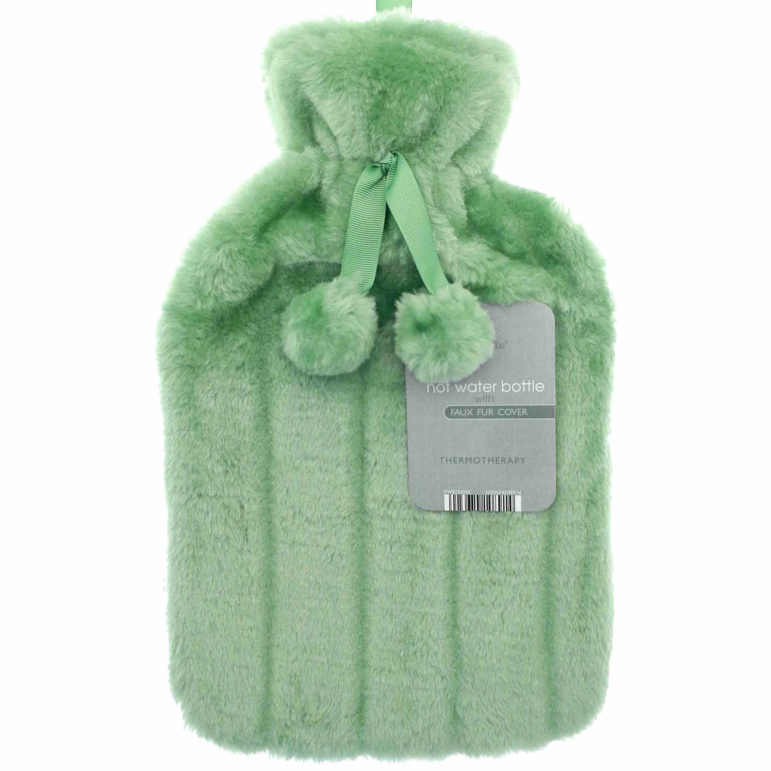 Faux Fur Pom Pom Hot Water Bottle (2L)