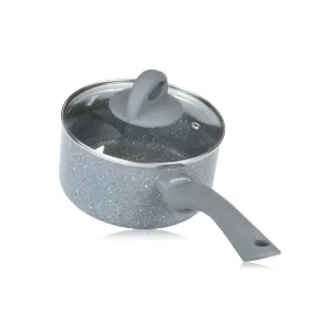 Fissman Aluminium Vulcano Series Non Stick Saucepan With Glass Lid Grey/Clear 16x8cm