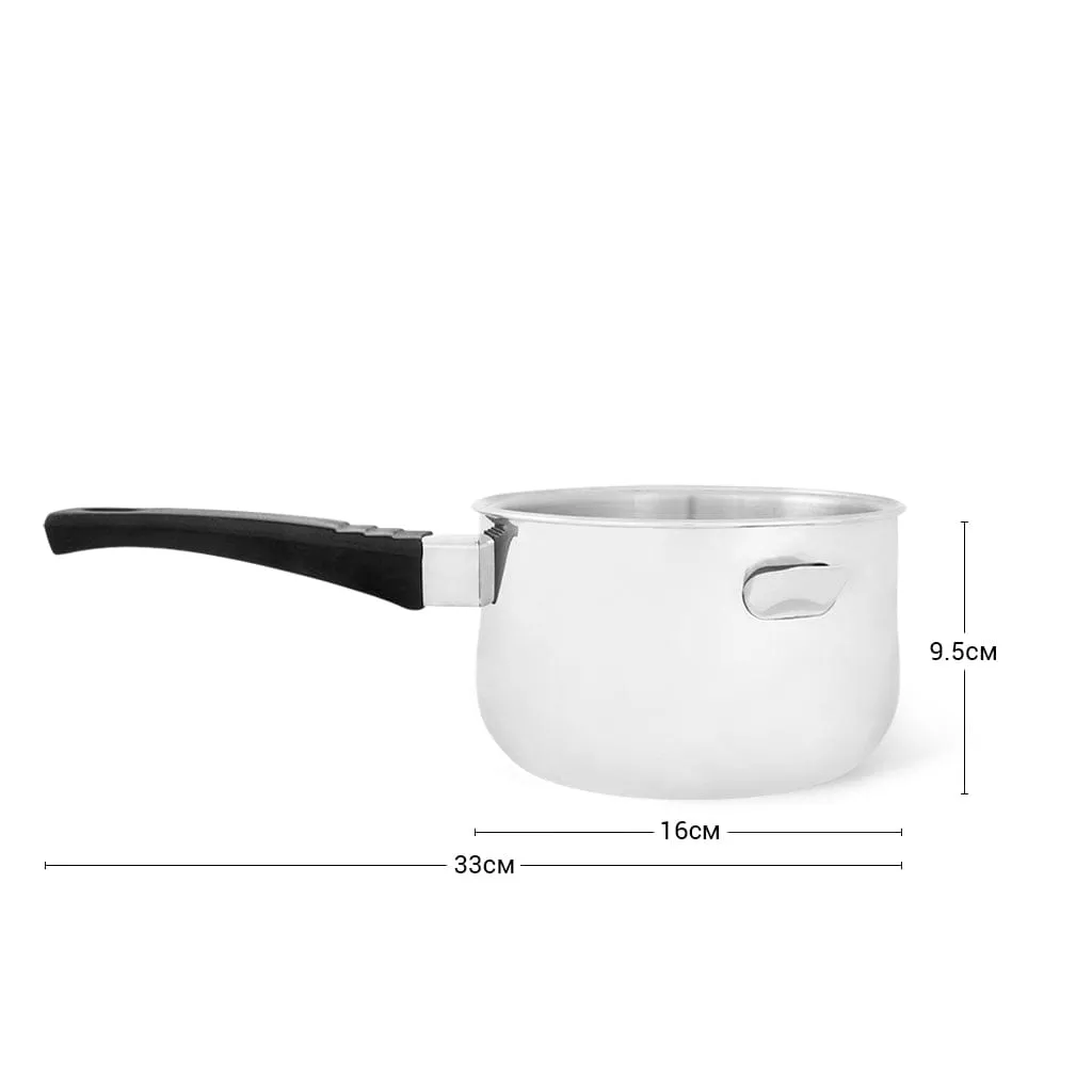 Fissman Double Wall Saucepan 16x9.5cm Silver/Black 0.95L