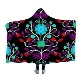 Floral Beadwork Four Clans Winter Hooded Blanket