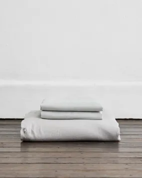 Fog 100% French Flax Linen Duvet Cover Set