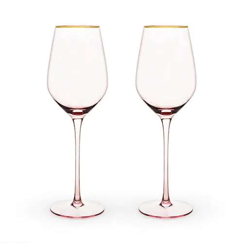 Garden Party: Rose Crystal White Wine Glass Set by Twine