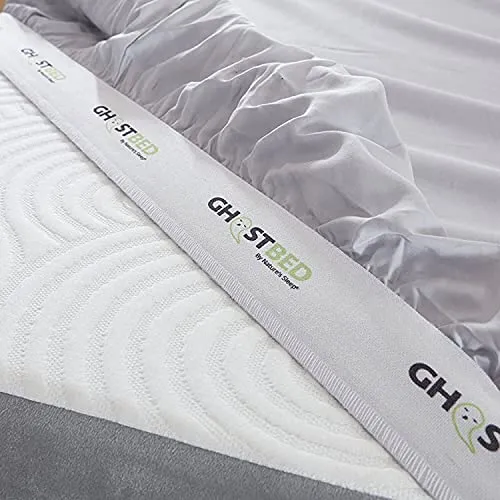 GhostBed Full Cooling Supima Cotton and Tencel Luxury Sheet Set - Wrinkle Resistant with Deep Pockets, 4 Piece, Gray