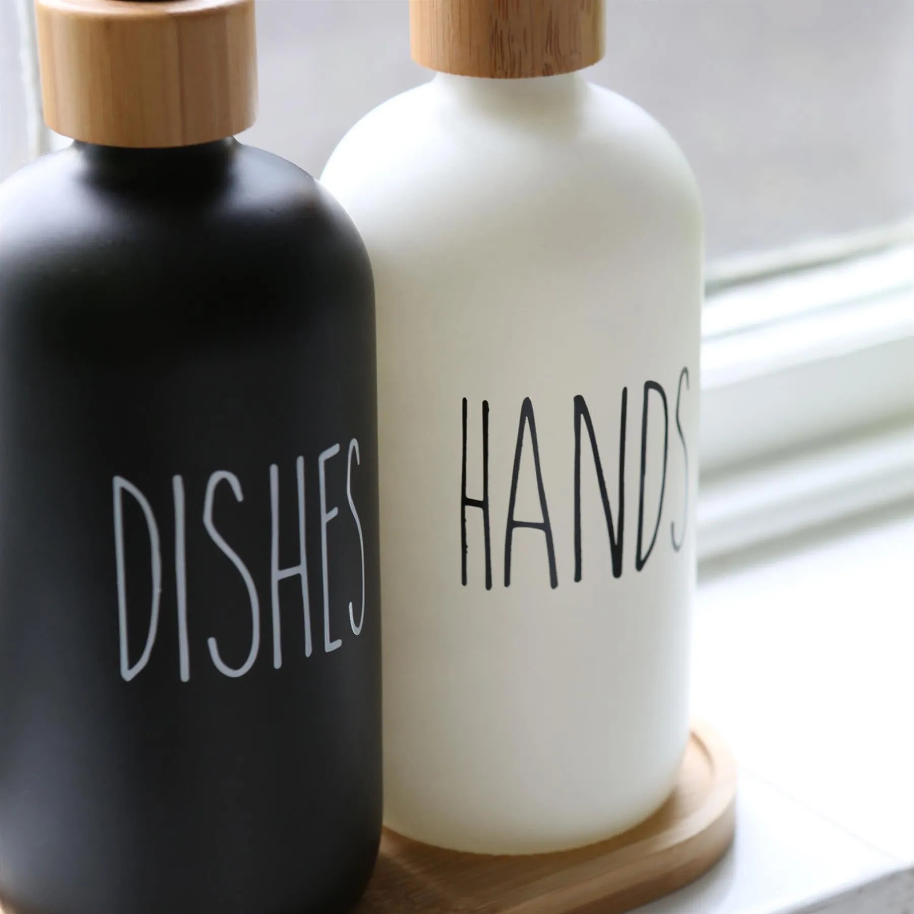 Glass Dish Soap Dispenser - 500ml - Black - By Harbour Housewares