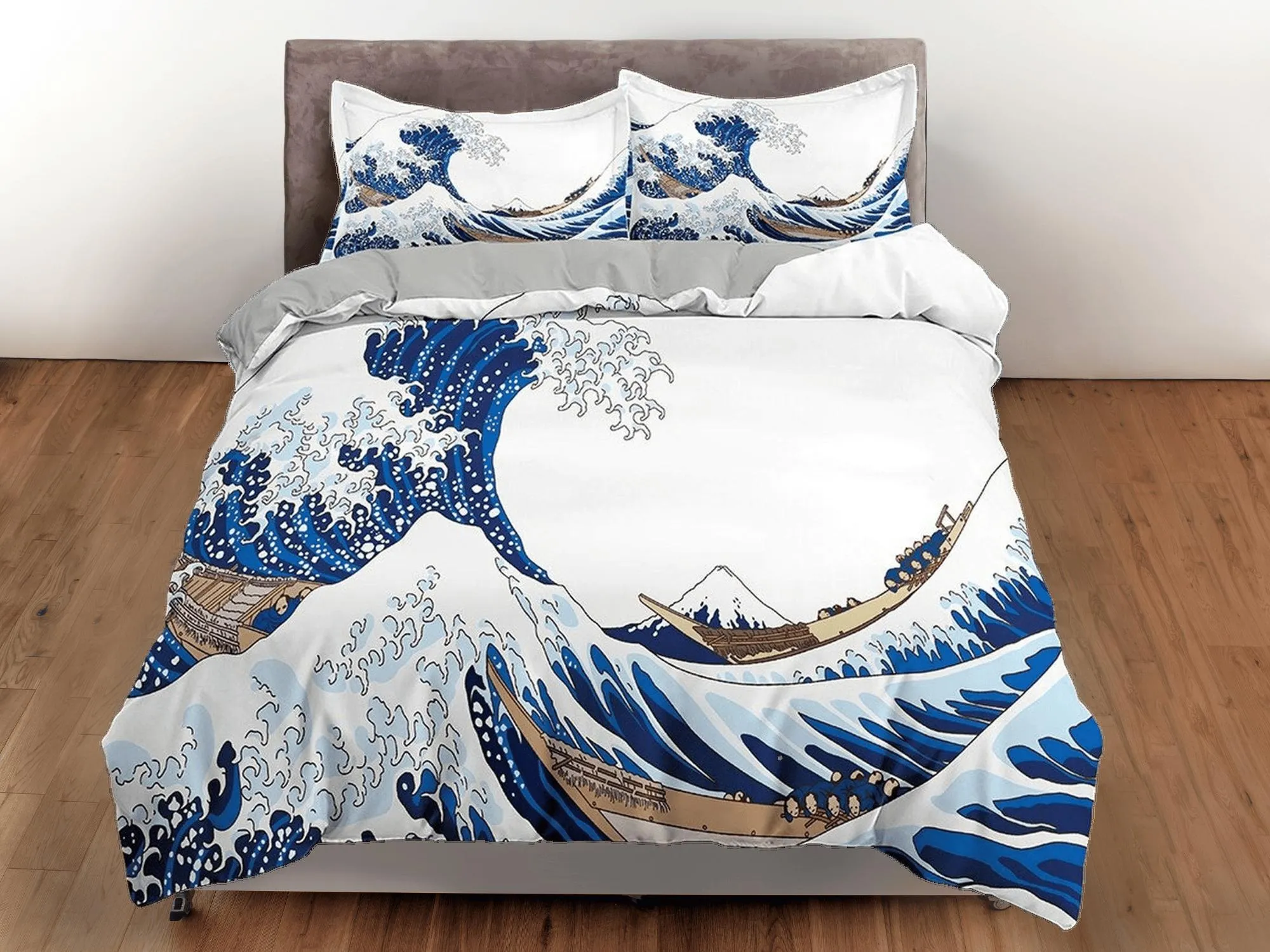 Great Wave Bedding, Japanese Bedding, Japanese Art Duvet Cover Set, Bed Coverlet, Aesthetic Duvet Cover King Queen Full Twin Double Single