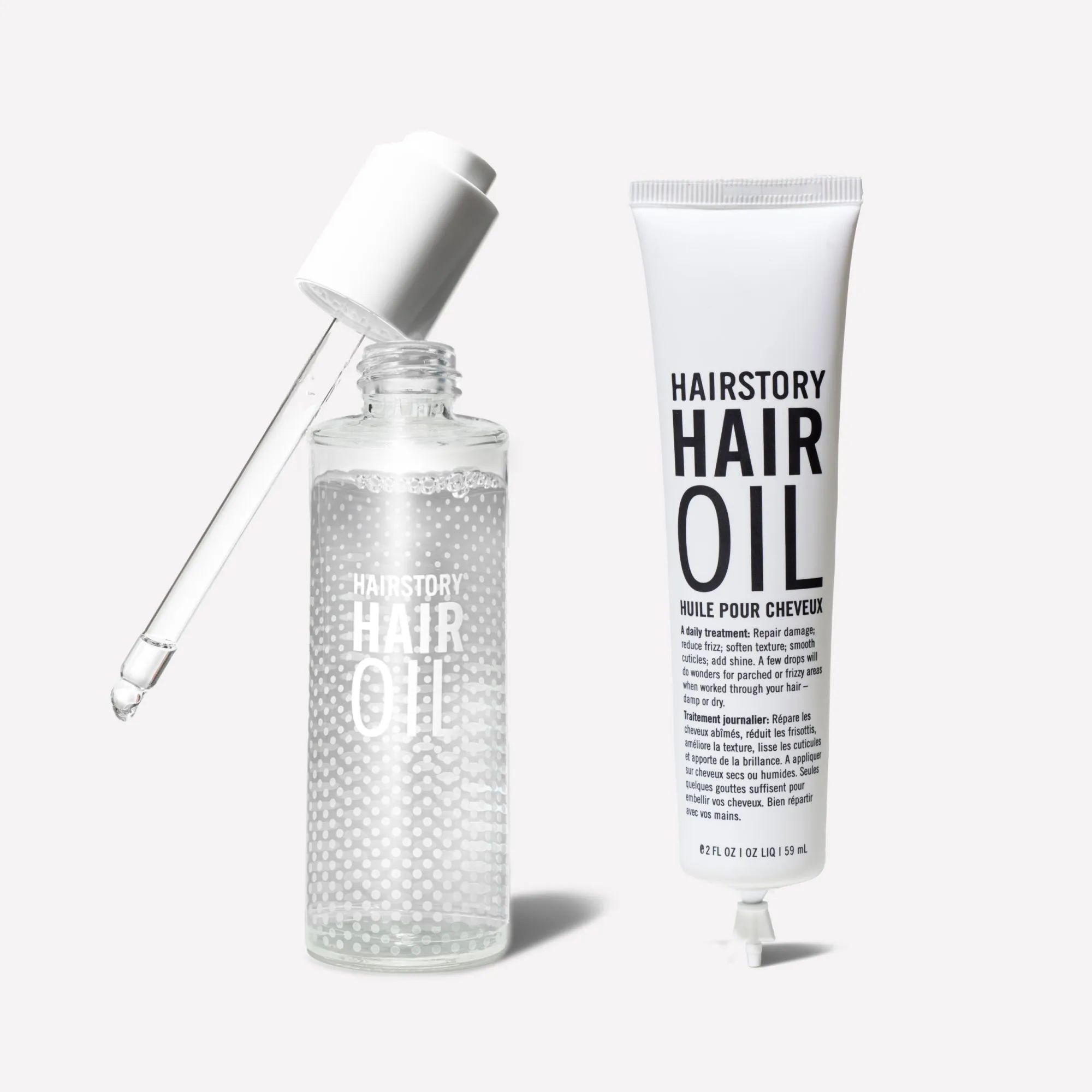 Hair Oil and Glass Bottle