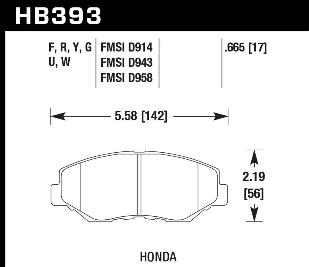 Hawk Brake Pad -Front (HB393N.665)