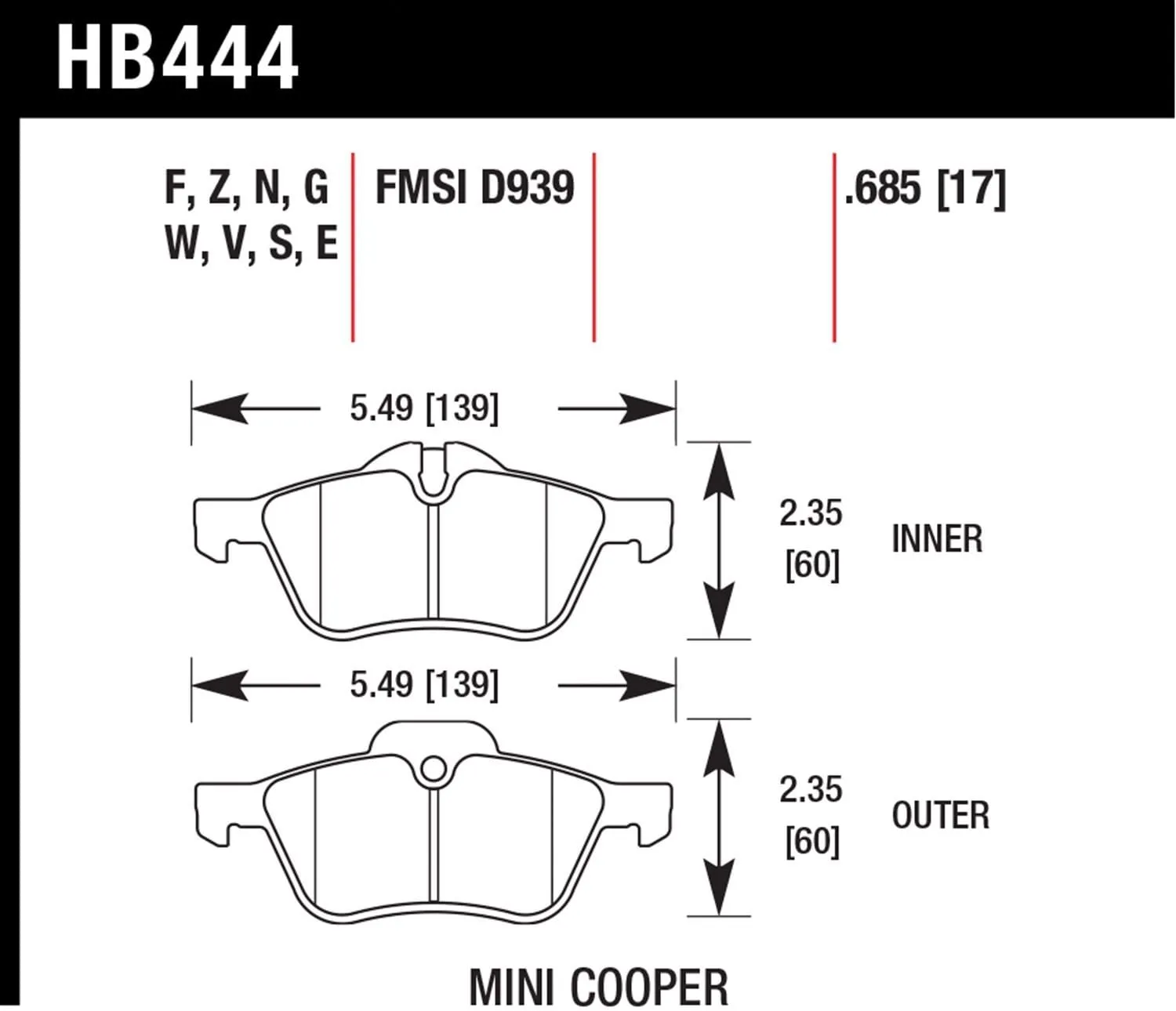 Hawk HP Plus Street Brake Pad - Front (HB444N.685)