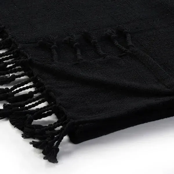 Heather 80264JEB Jet Black Throw Blanket