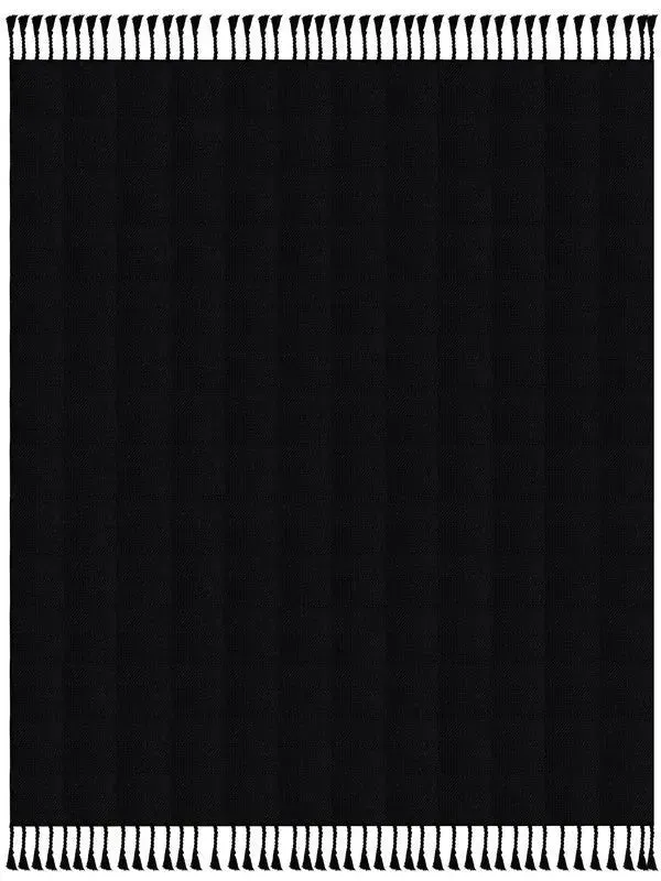 Heather 80264JEB Jet Black Throw Blanket