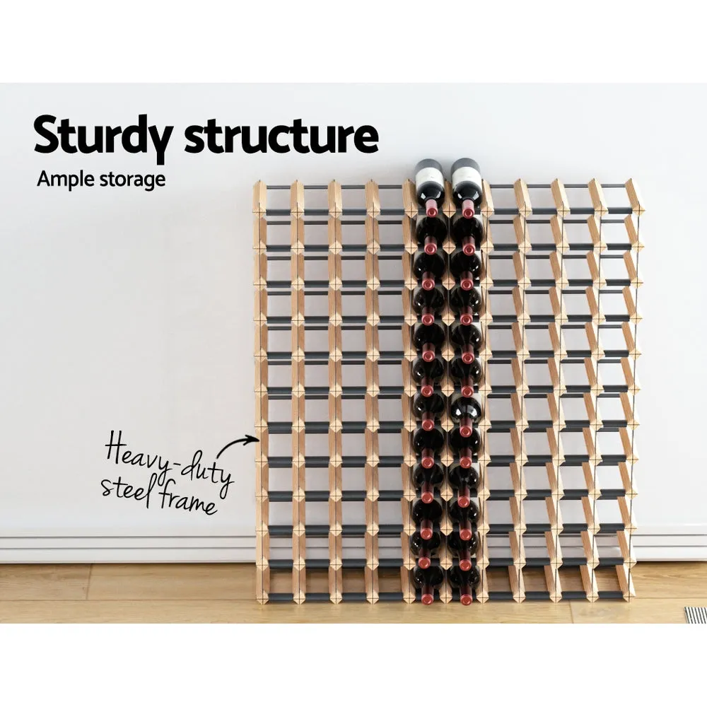 Heavy-Duty 120-Bottle Wine Rack, Solid Pine & Steel - Artiss