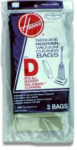 HOOVER VACUUM CLEANER - Bags type "D"  3 pack