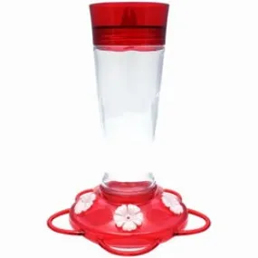 Hummingbird Feeder, Ruby Glass, 10-oz.