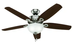 Hunter 53090 Ceiling Fan, 5-Blade, Brazilian Cherry/Stained Oak Blade, 52 in Sweep, 3-Speed, With Lights: Yes :EA: QUANTITY: 1