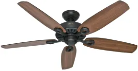 Hunter Builder Elite Series 53242 Ceiling Fan, 5-Blade, Brazilian Cherry/Harvest Mahogany Blade, 52 in Sweep, 3-Speed :EA: QUANTITY: 1